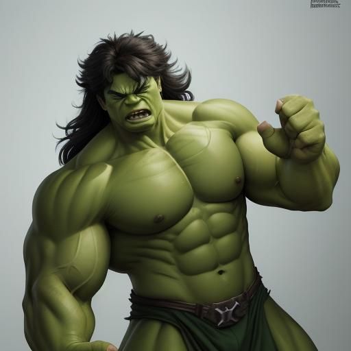 Hulk in thorfull costume and hair