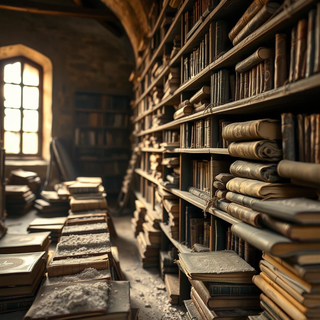 ancient library  by @sobolionu