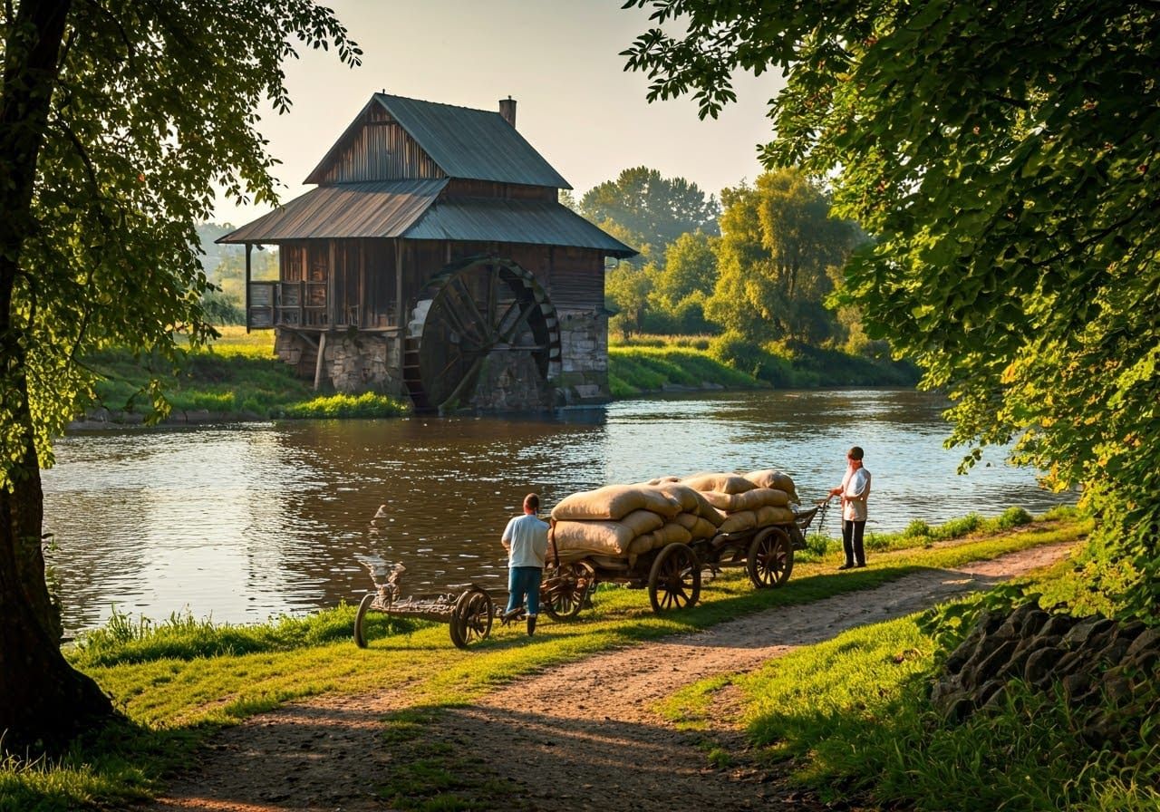 Ukraine. River. A water mill   by @Nadia