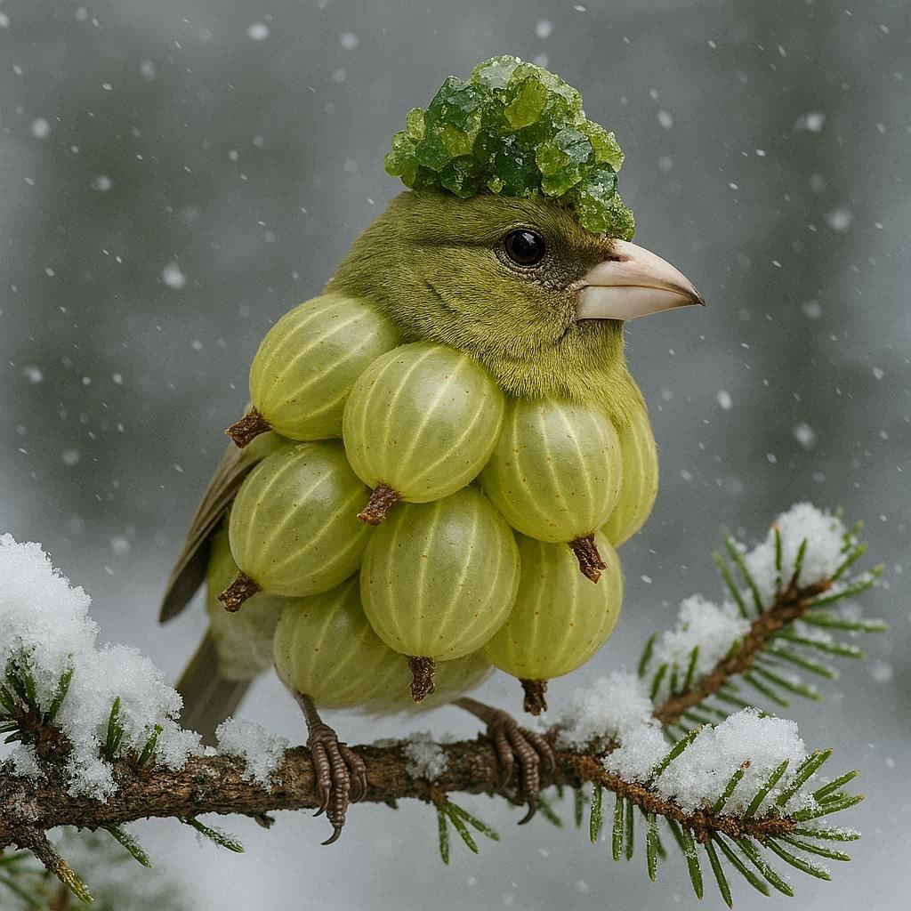 Grossular Crested Gooseberry Grosbeak