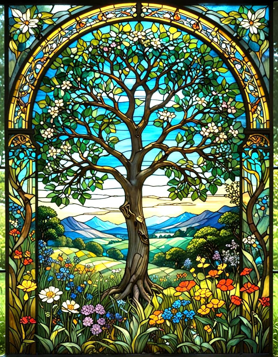 Tree of Life Stained Glass Window  by @MelanieL