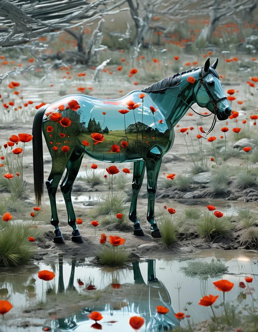 ❤️‍🔥💚🌺DELICATE GLASS-HORSE🌺💚❤️‍🔥