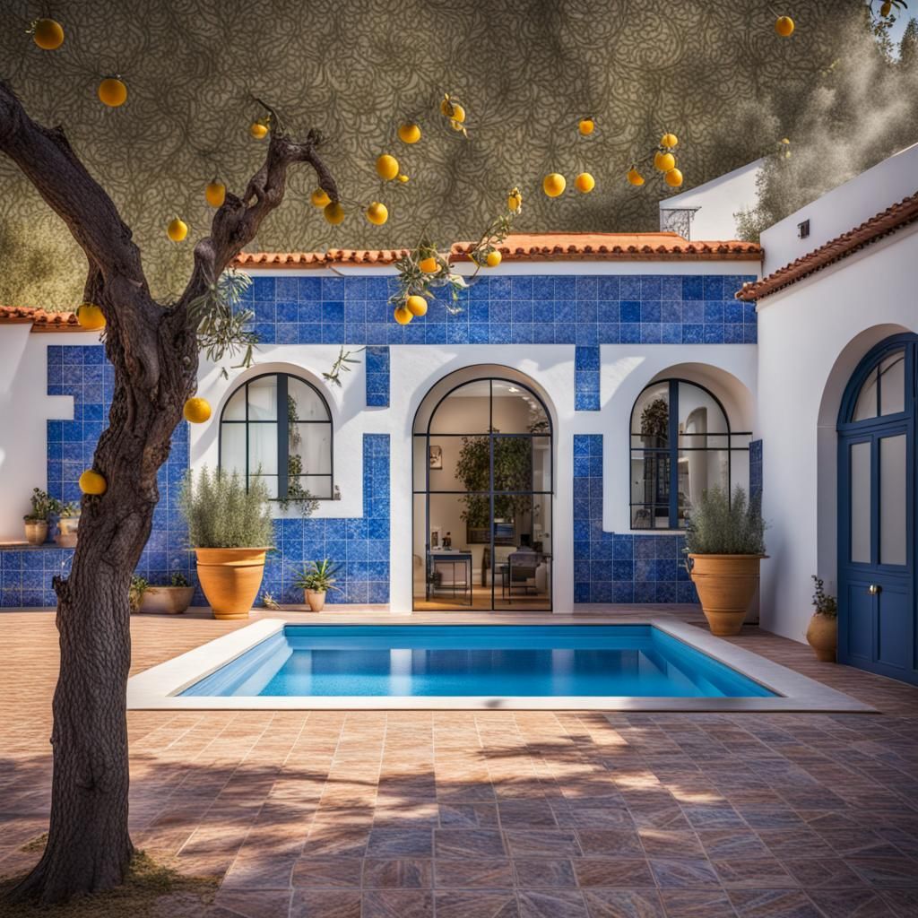 A typical Spanish villa, with a private swimming pool, olive and citrus
