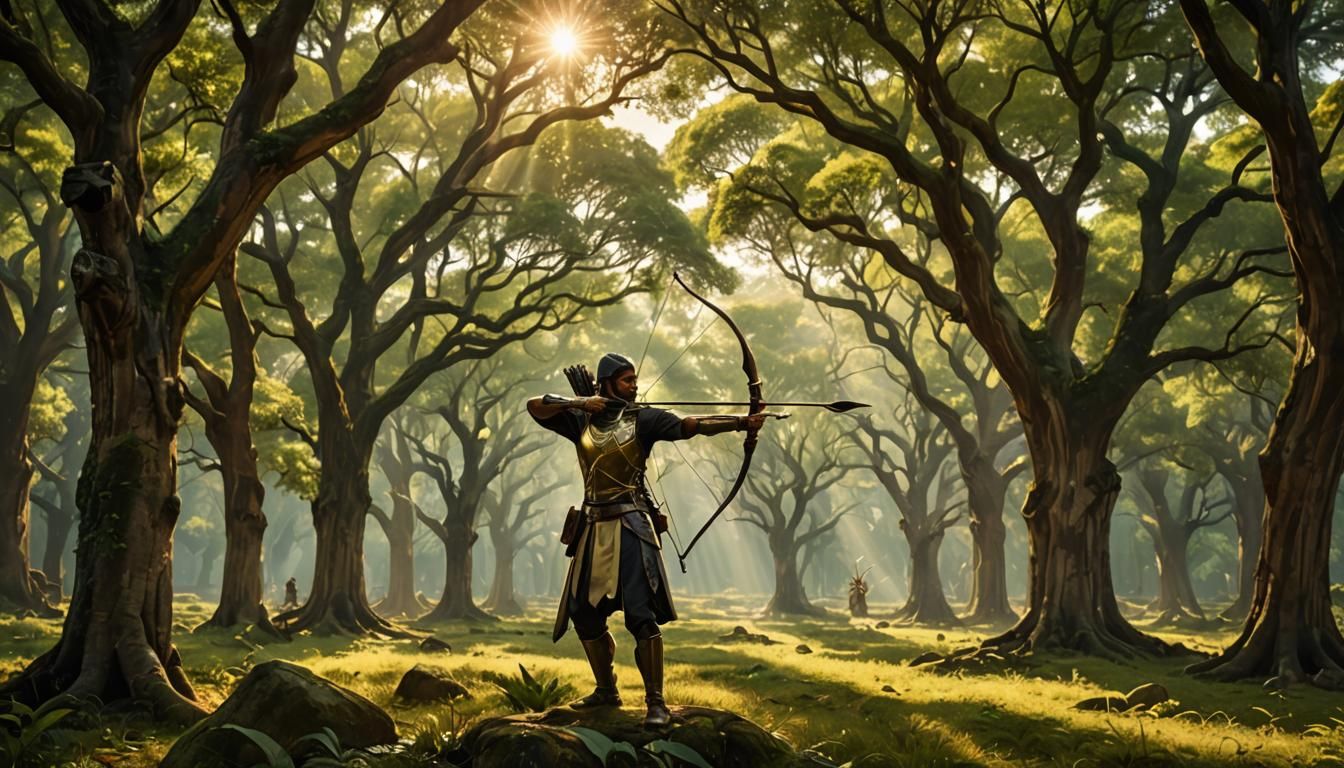 Amidst a verdant forest, where ancient trees stand tall like guardians of nature's sanctity, lies a clearing ...  by @Paske Mazuro