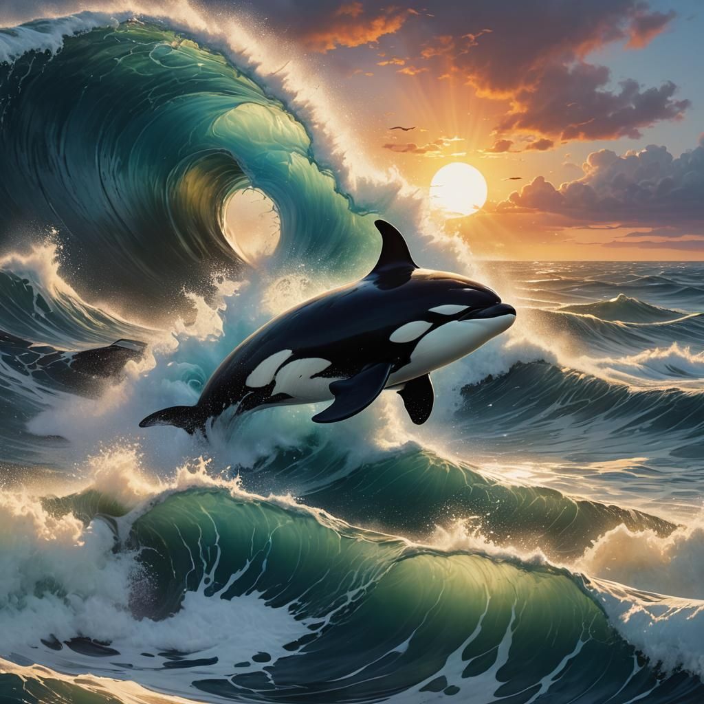 The Orca Morning. - AI Generated Artwork - NightCafe Creator