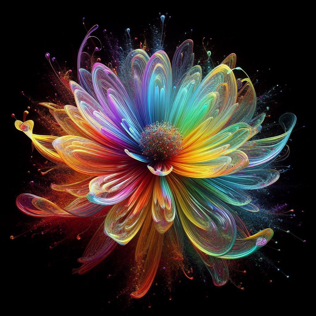 Rainbow Glass Flower