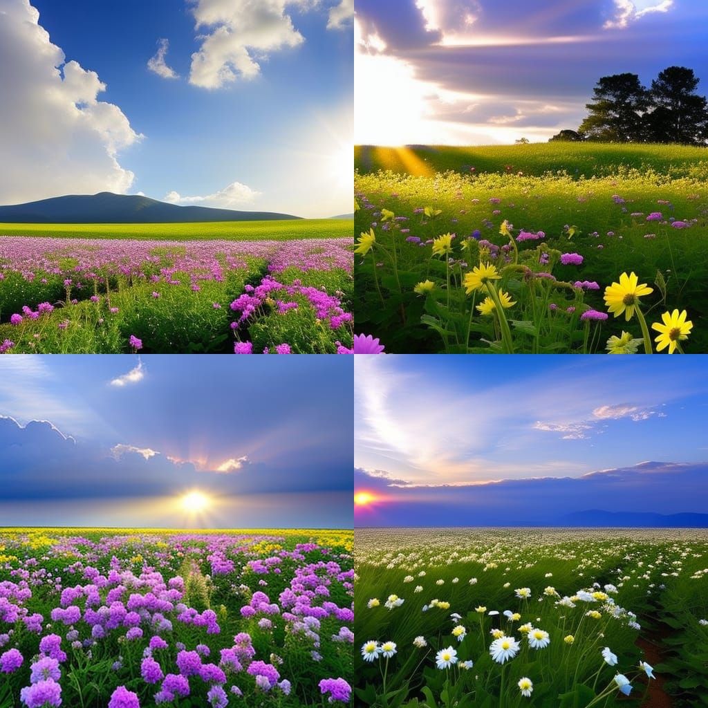 A field of flowers and each flower has the letter "B" near i...