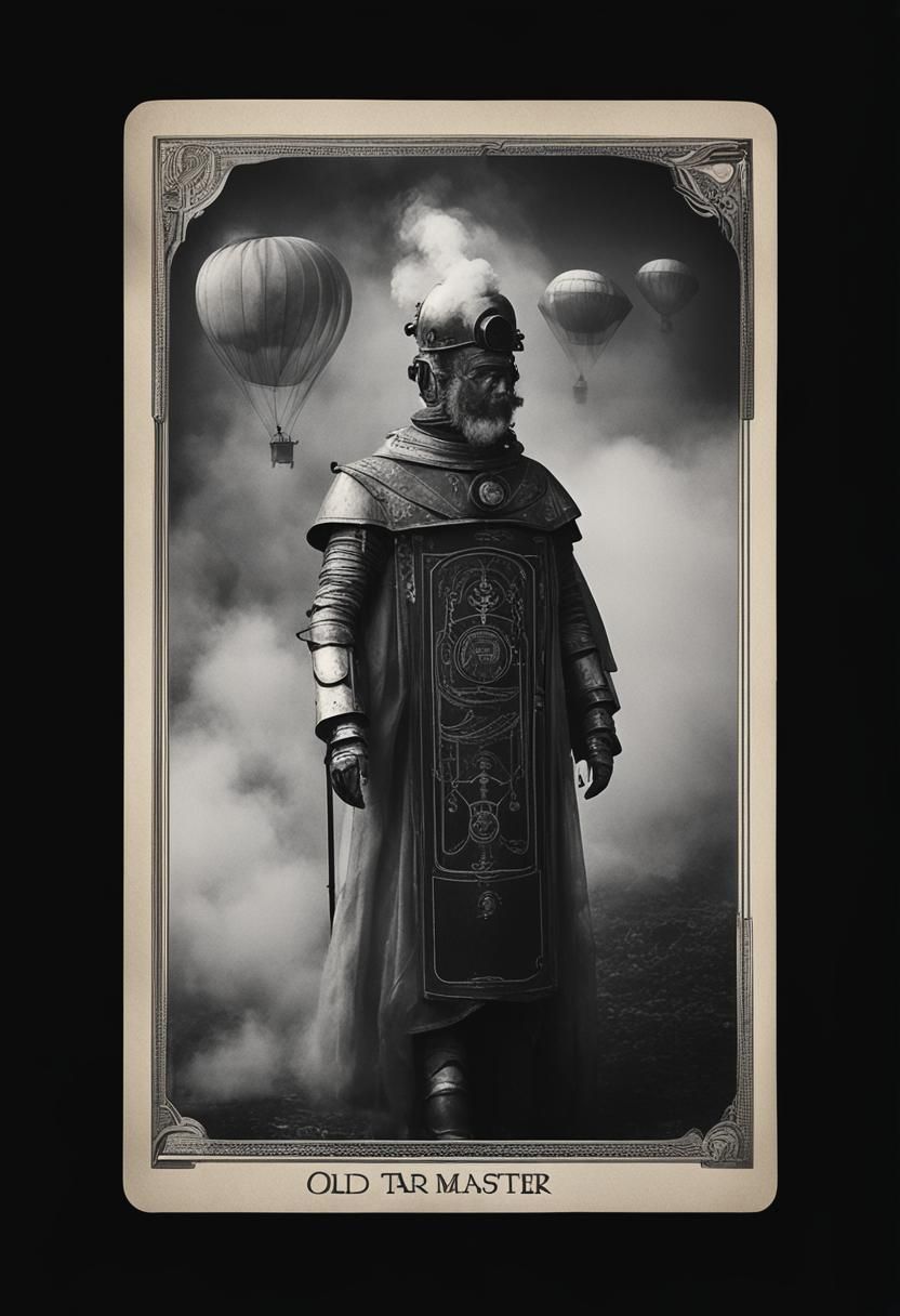 black and white photography. fog. smoke. old fashioned tarot...
