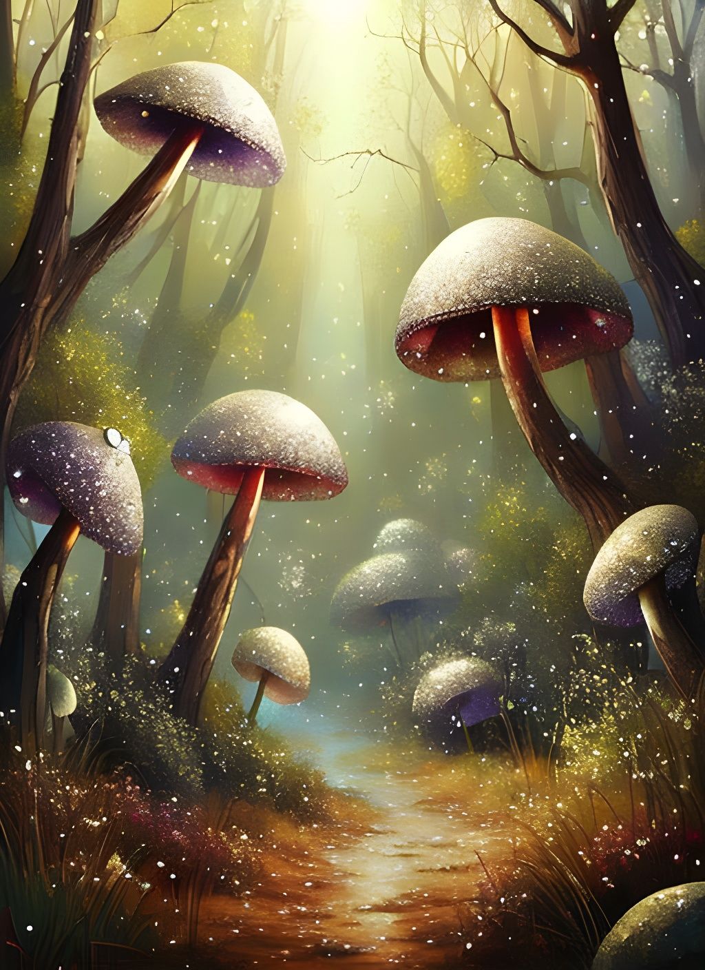 The forest of sparkling spores 