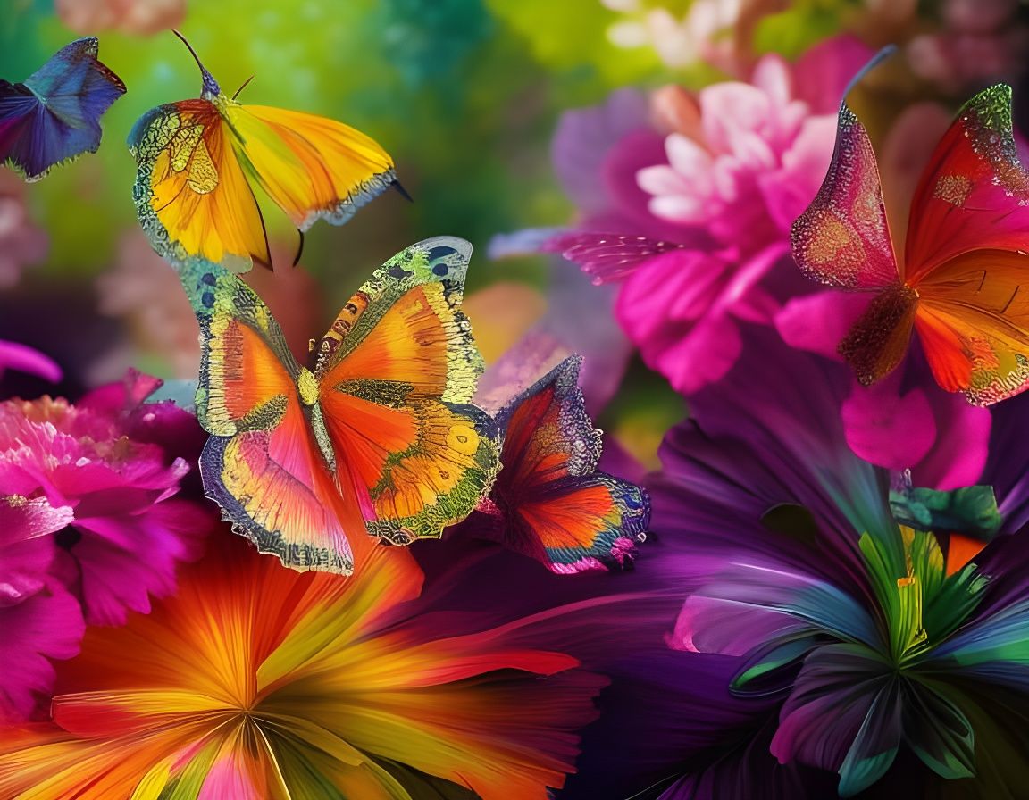 Luminescence & Butterflies #3 - AI Generated Artwork - NightCafe Creator