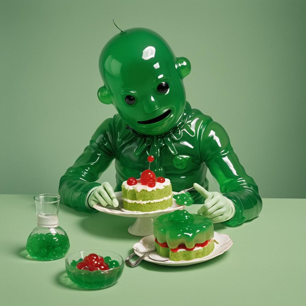 The jelly man eating a jelly cake  by @Midnight Poison Coffee