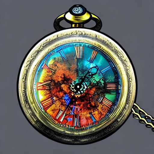 Arcane, magic pocket watch with spectral hands