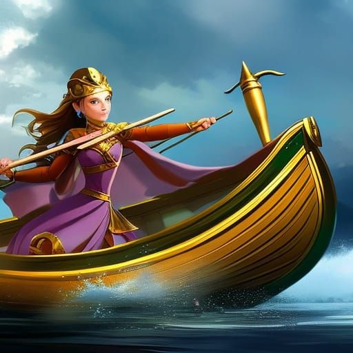Princess in a boat
