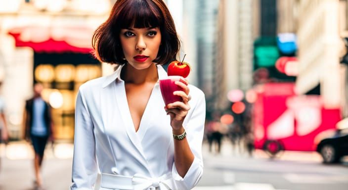 Mia Wallace Strawberry Milkshake: Hyper-Realistic Digital Ar...