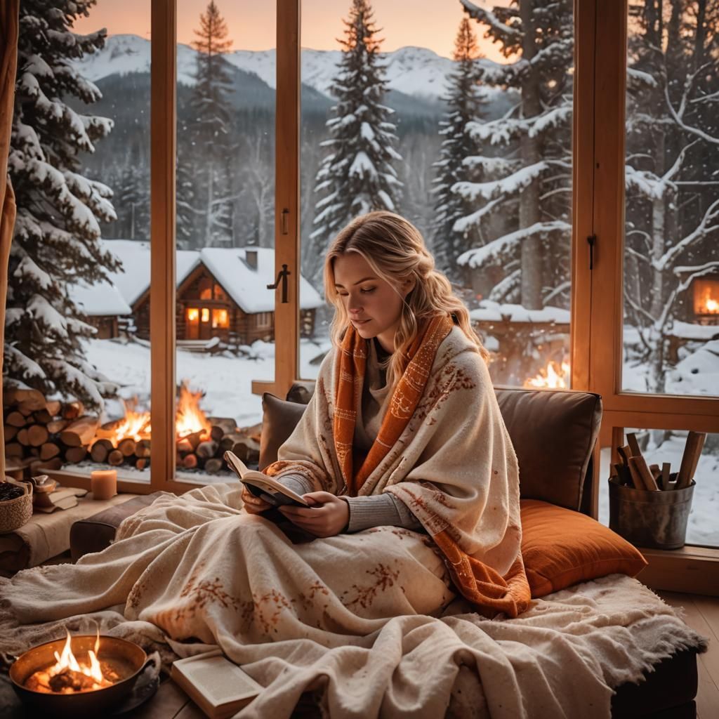 Keeping cosy in the log cabin  by @TravellerUK