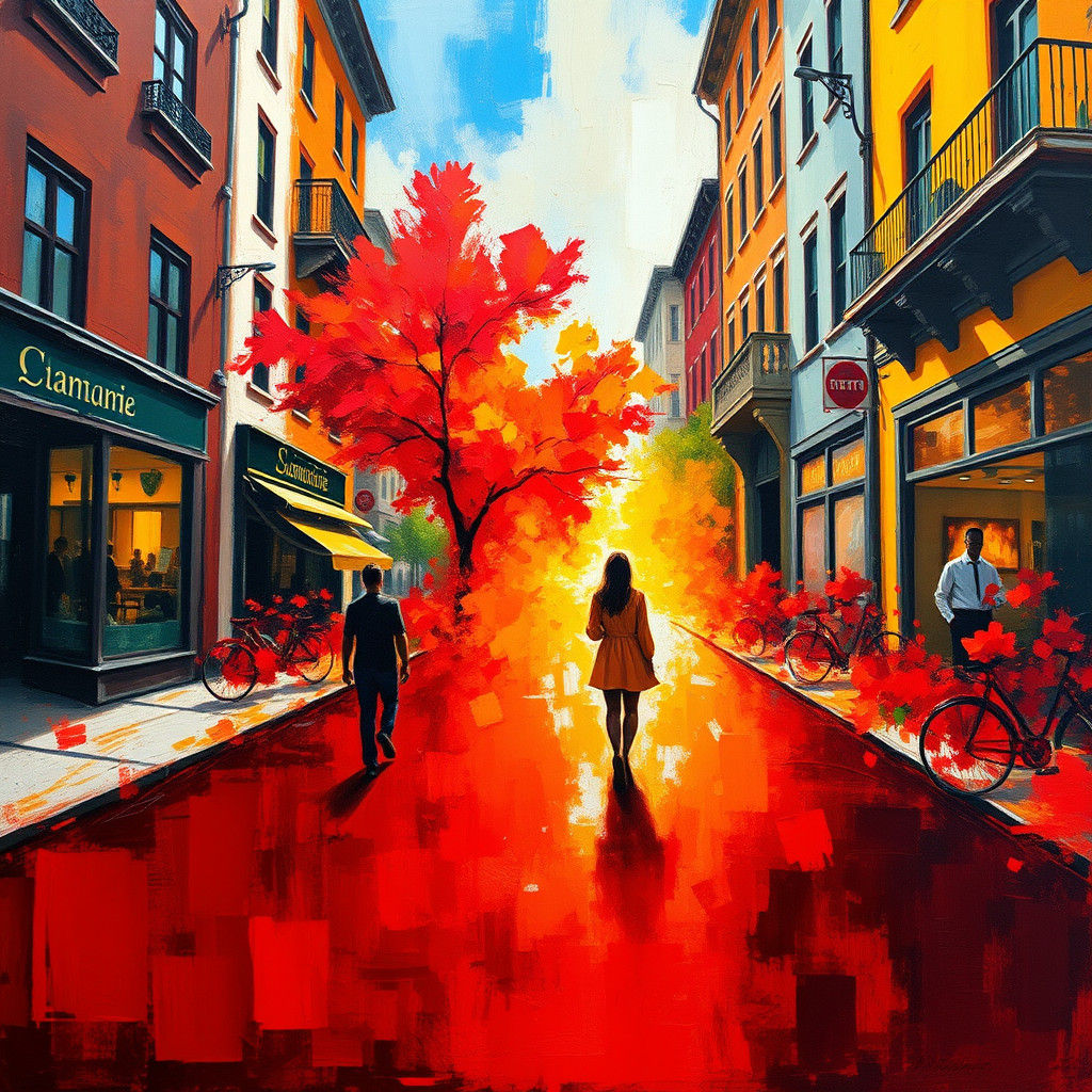 Colors Create Orange Hue in Abstract Expressionism