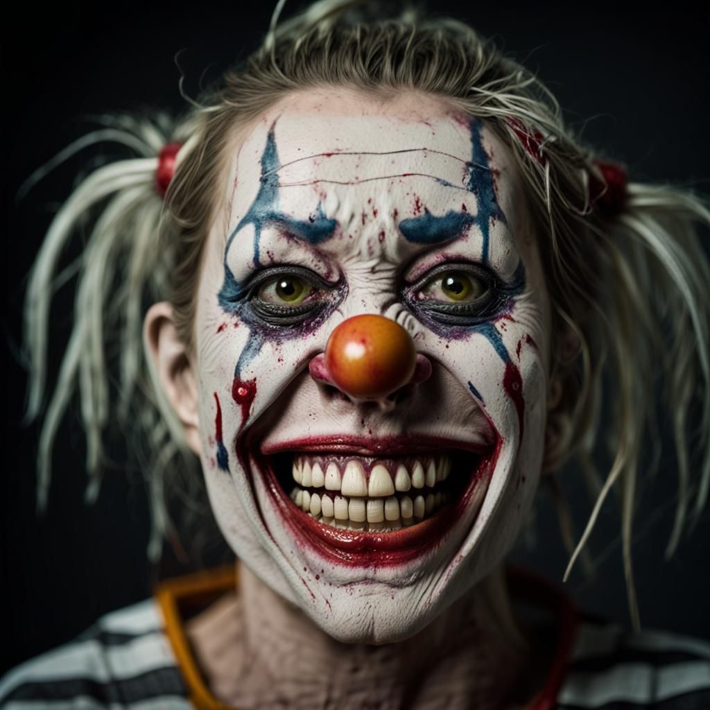 Zombie Monkey Monster Clown Woman Prisoner Grinning Maniacal...