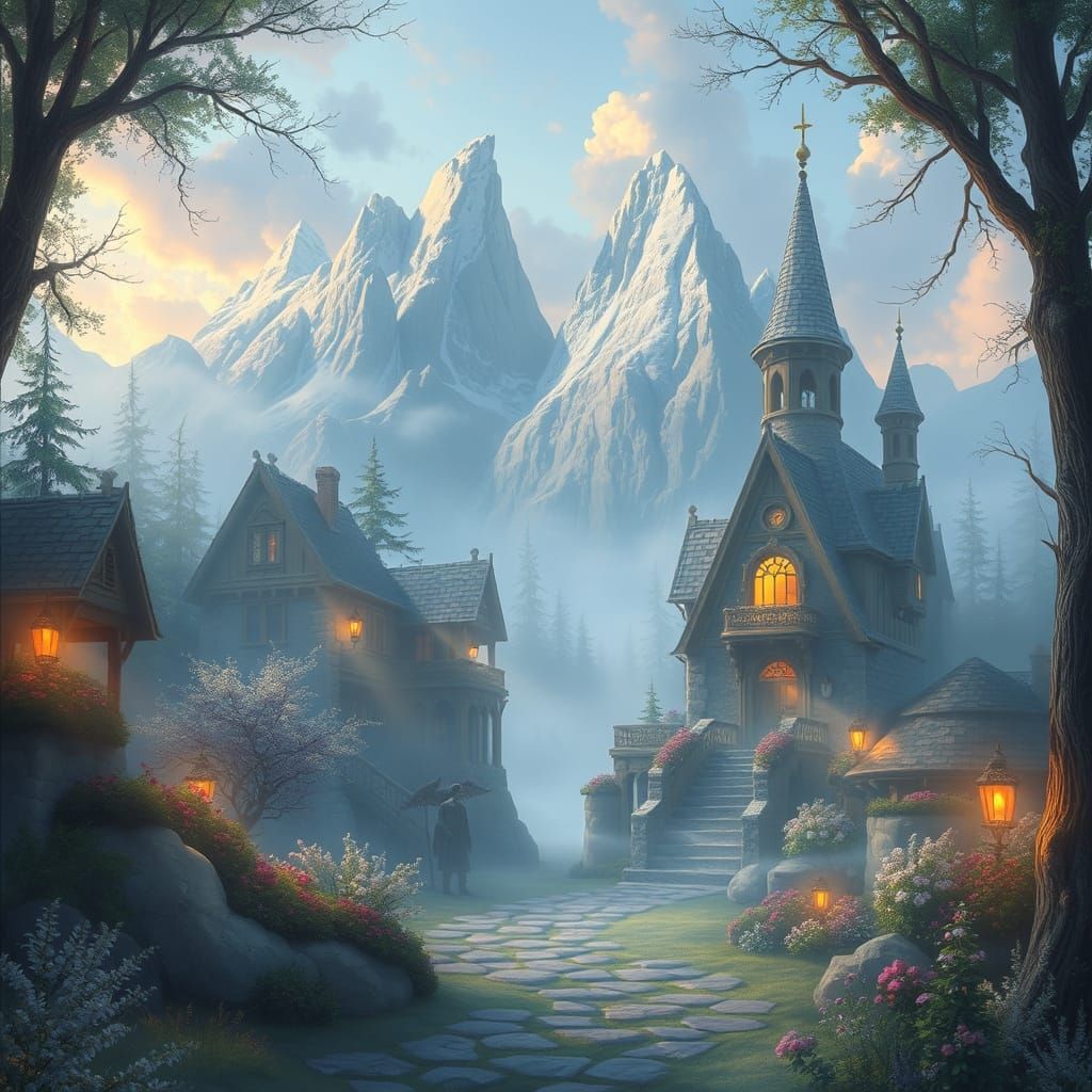 Ethereal Fantasy Landscape in Luminist Style