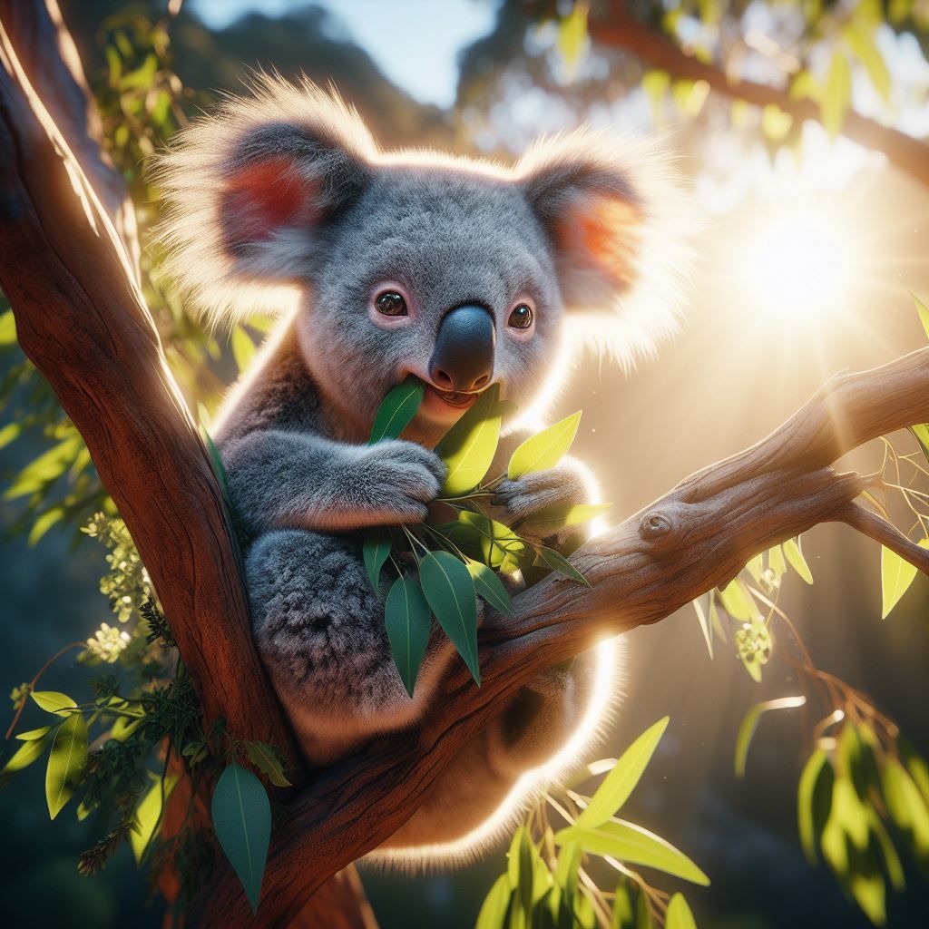 Koala in a gum tree