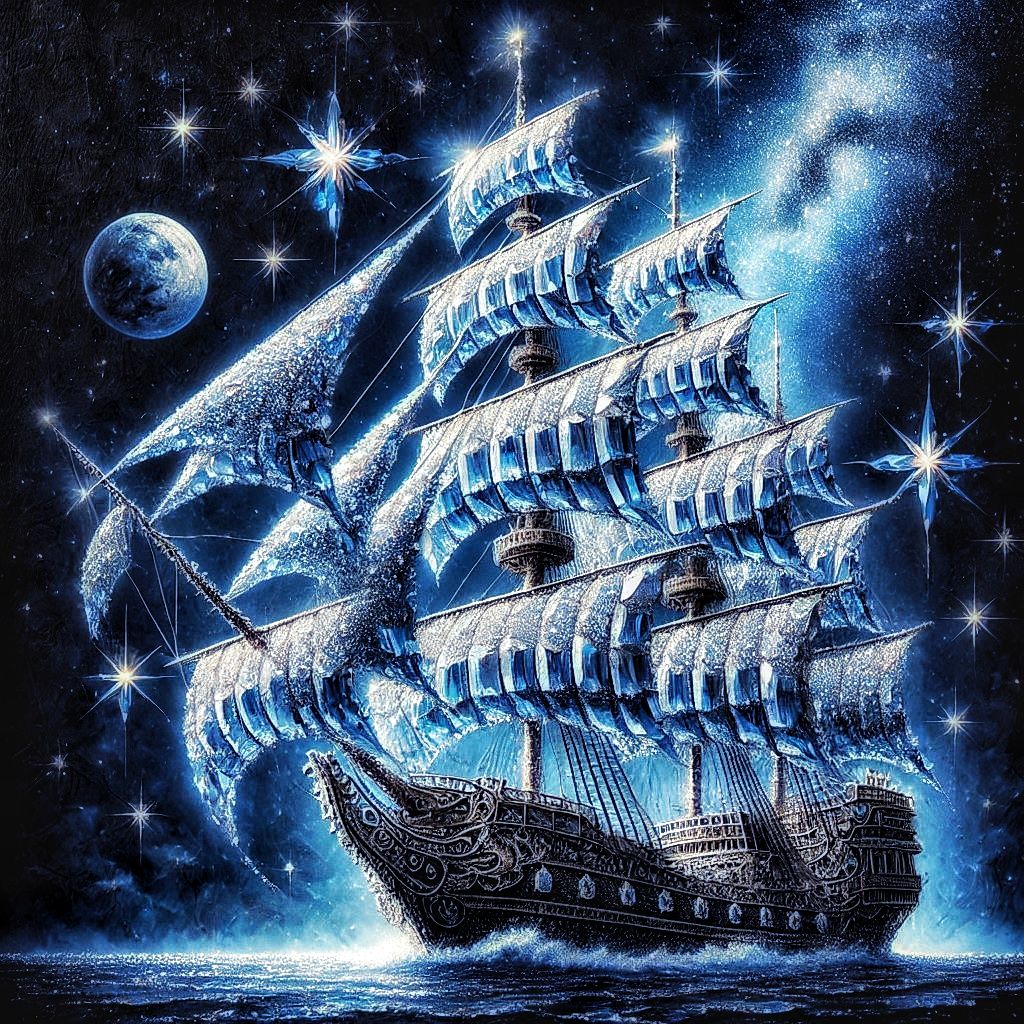 Blue crystal ship