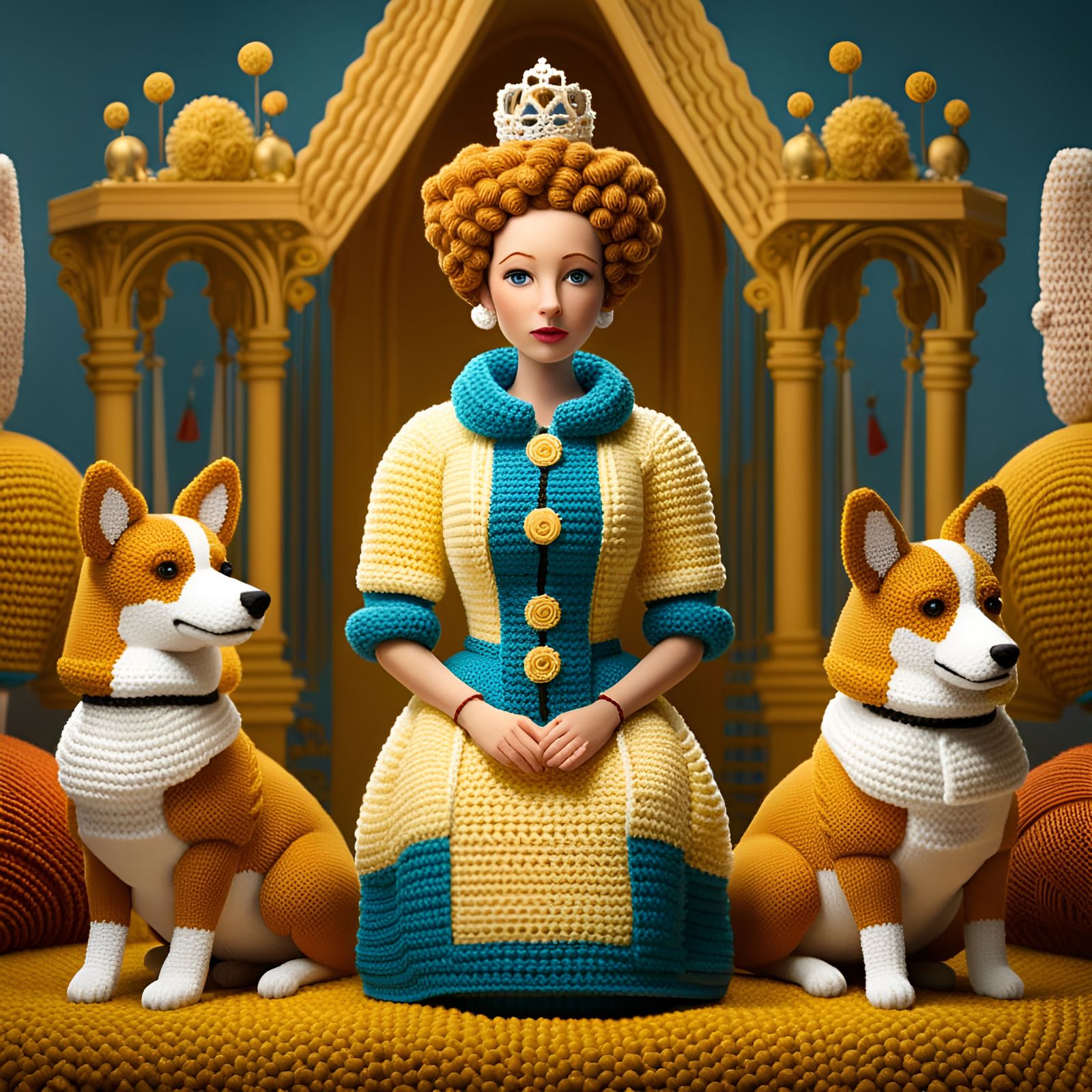 Crochet Queen & Her Corgis