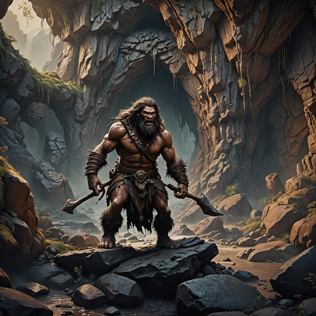 dark age cave man