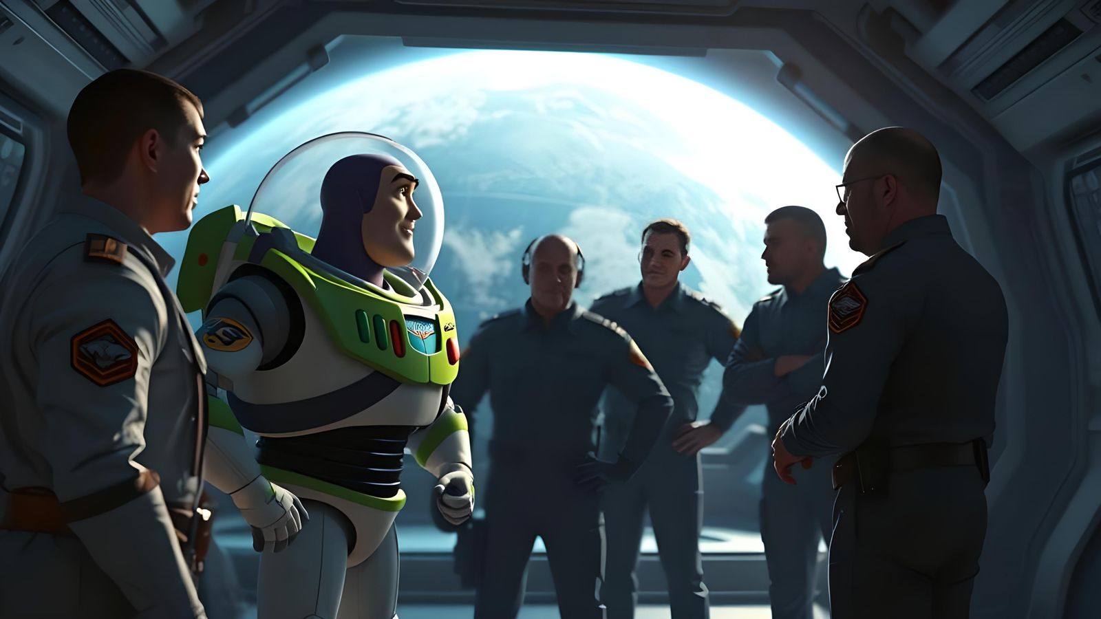 Commader Lightyear visits station crew