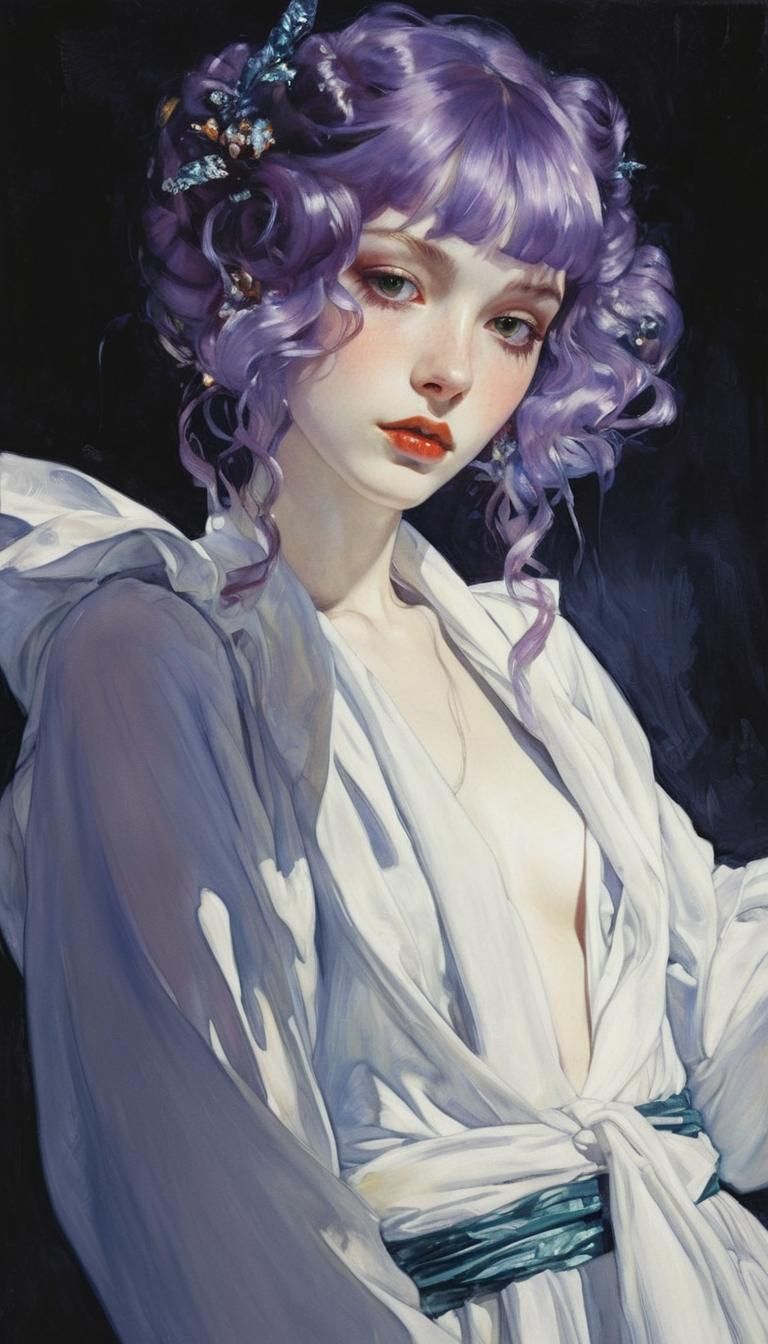 Enchanted Numenorian Nymph Portrait in Anime Style