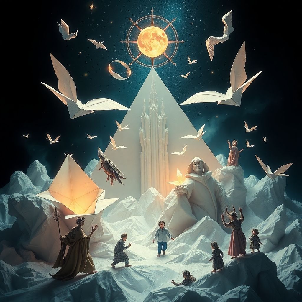 Celestial origami masters folding reality planes