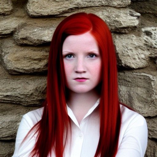 Ginny Weasley red hair brown eyes beautiful Gryffindor - AI Generated ...