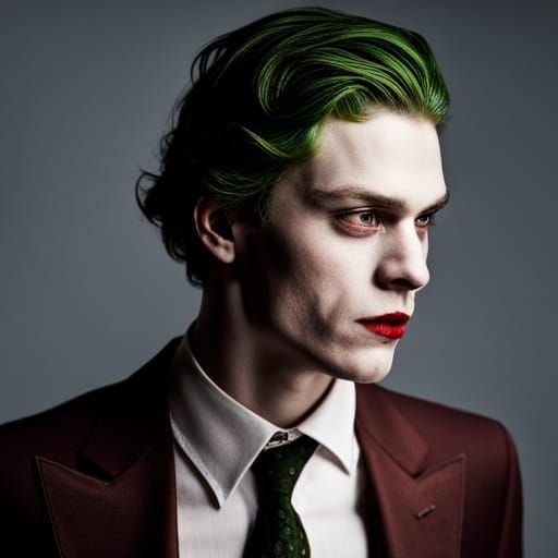 Evan Peters as Joker in the 1920s. His hair is slicked back. - AI ...