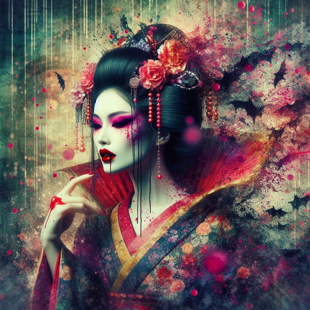 double exposure beautiful fantasy DALL-E 3 portrait landscape..