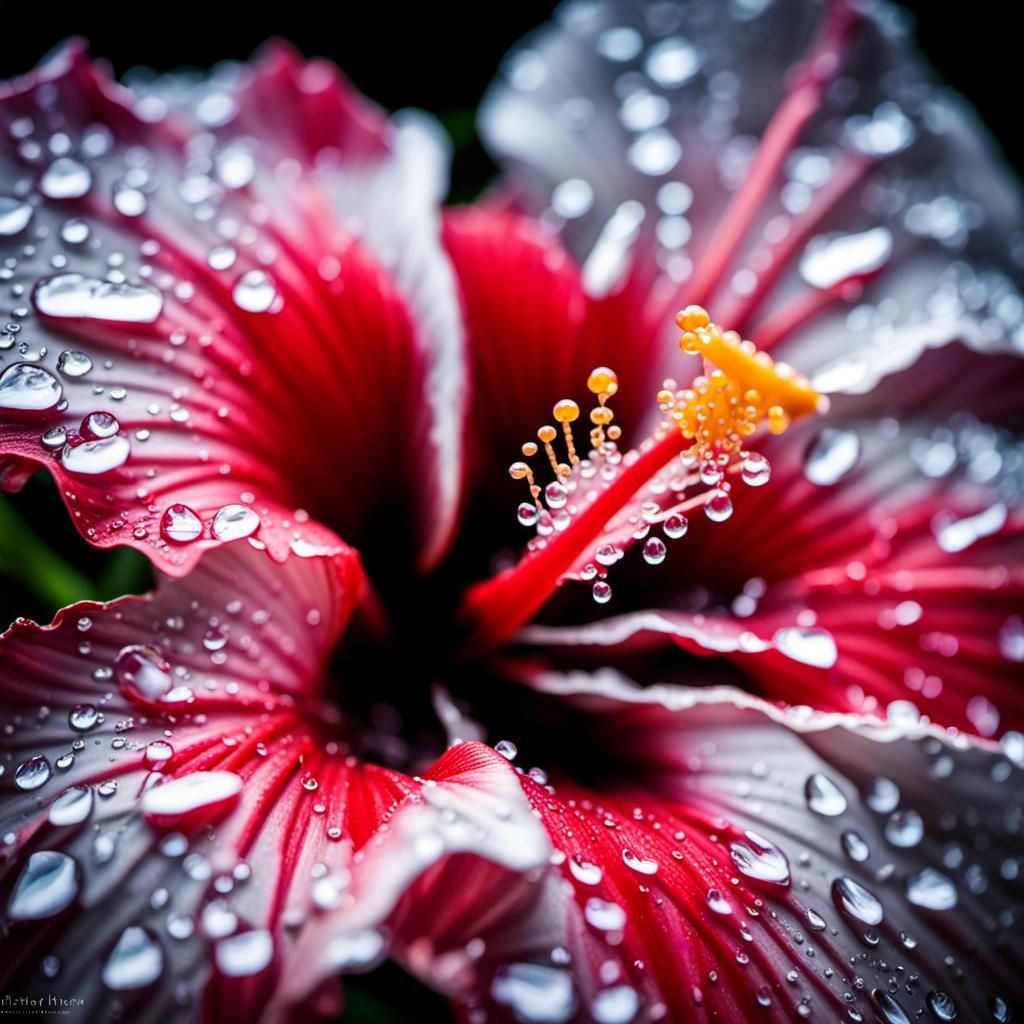 Hibiscus & Raindrops  by @Joe