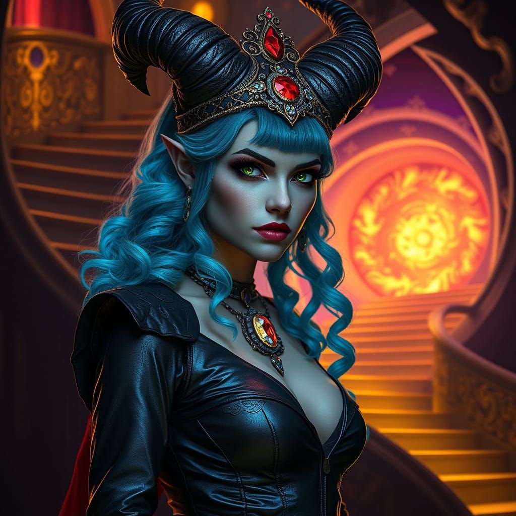 Elegant Demoness in Dark Fantasy World