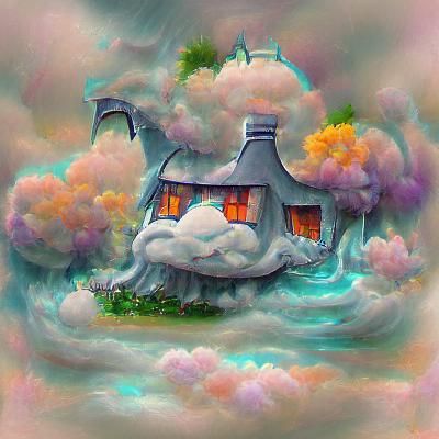 fantasy cloudy cottage