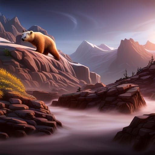 Polar Panda Bear Hybrid in Detailed Matte Painting