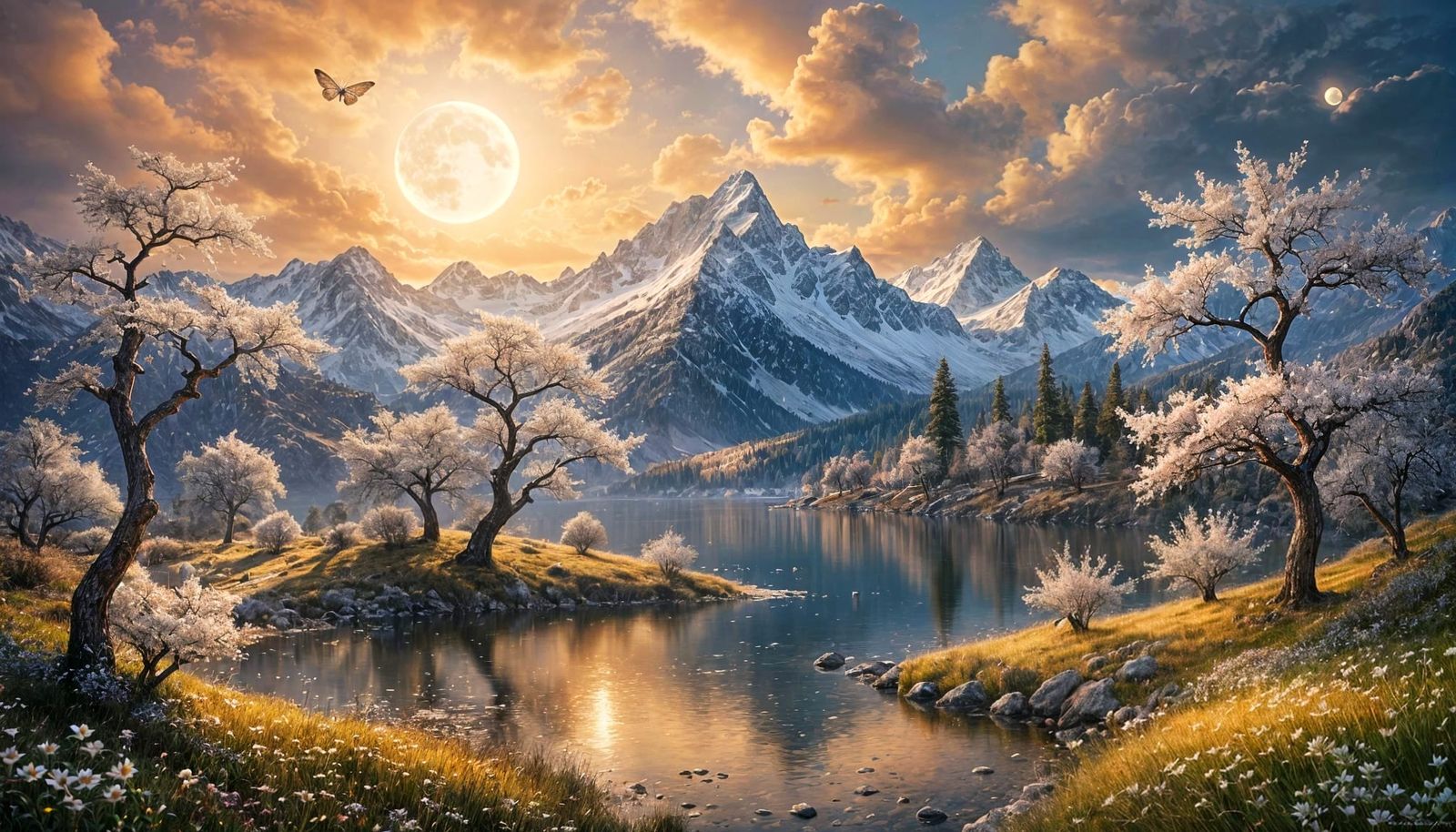 A beautiful, ghostly, ethereal, exquisitely detailed, dreamlike scene with a luminous, soft mist. Crumpled ...  by @Carlos