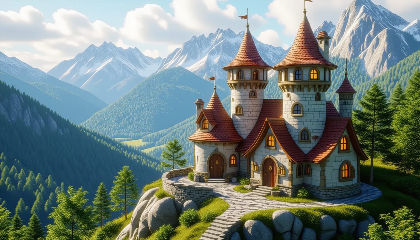 little castle overlooking the valley