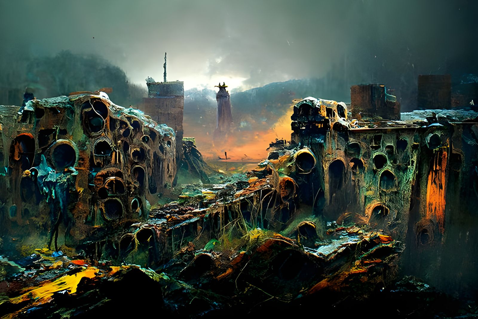 The destroyed fortress
