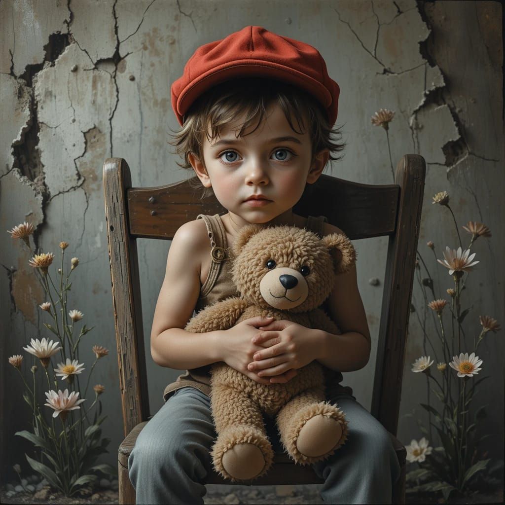 The Boy With The Teddy Bear 👍😊