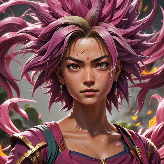 create a live action Kefla from Dragon Ball . head and shoulders ...