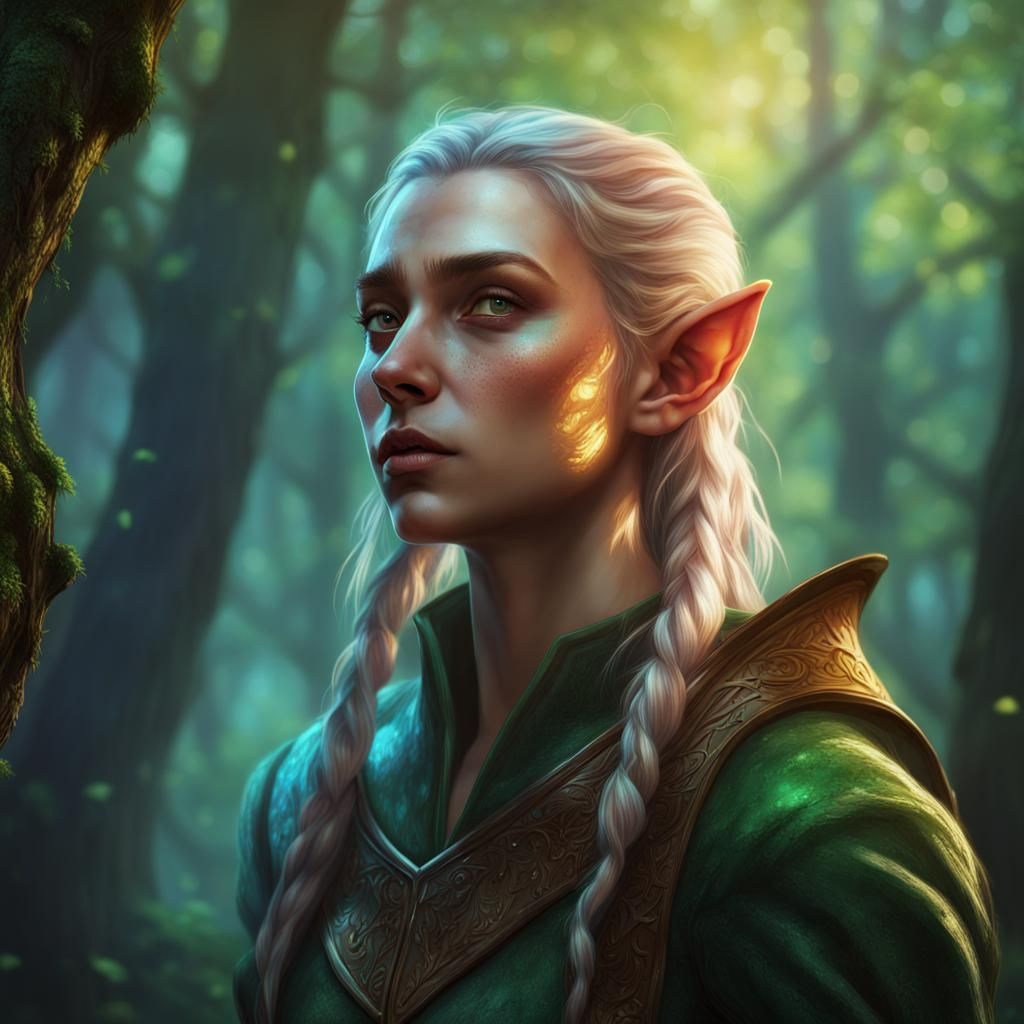 An elf that is in a cool forest