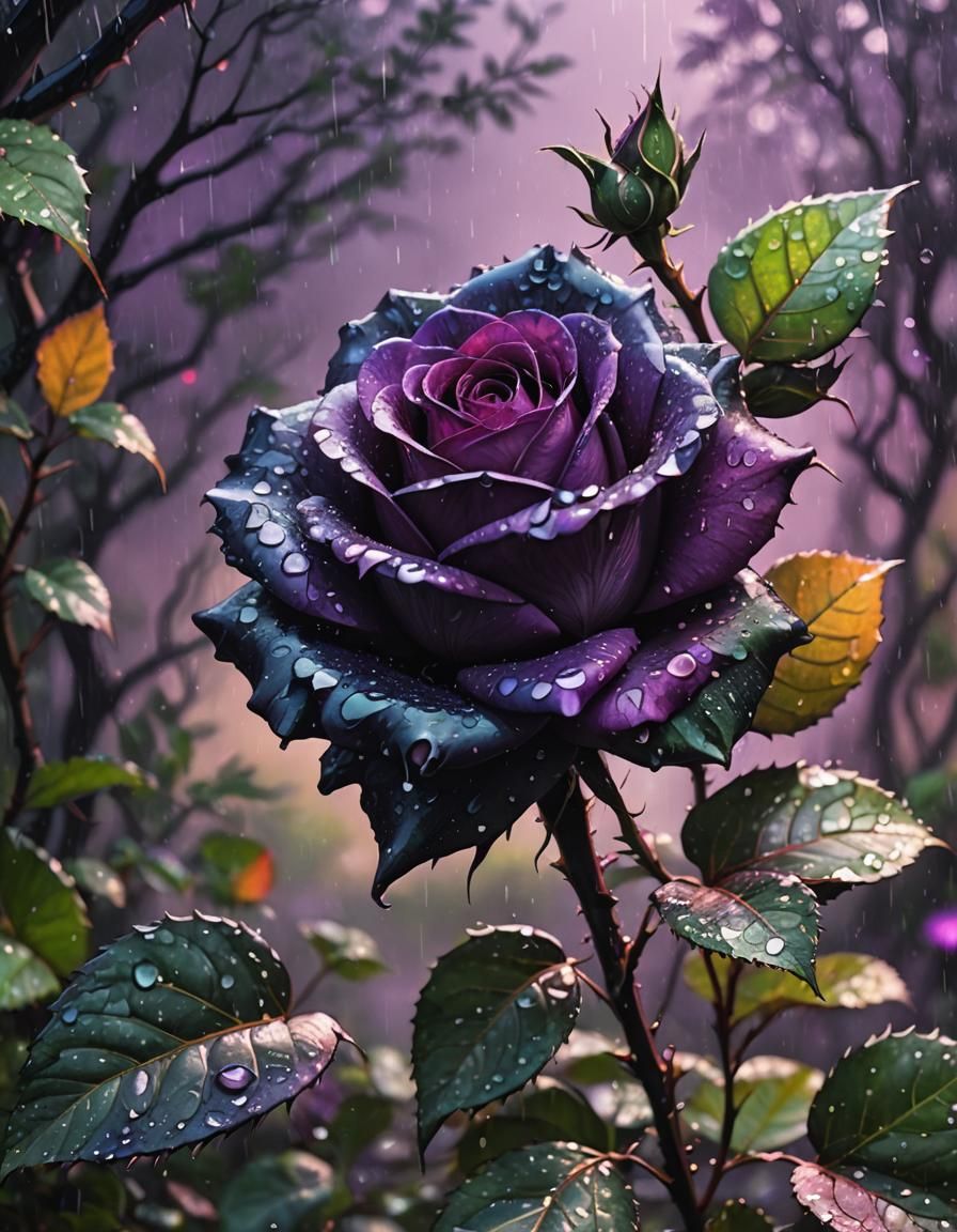 Black Purple Rose - AI Generated Artwork - NightCafe Creator