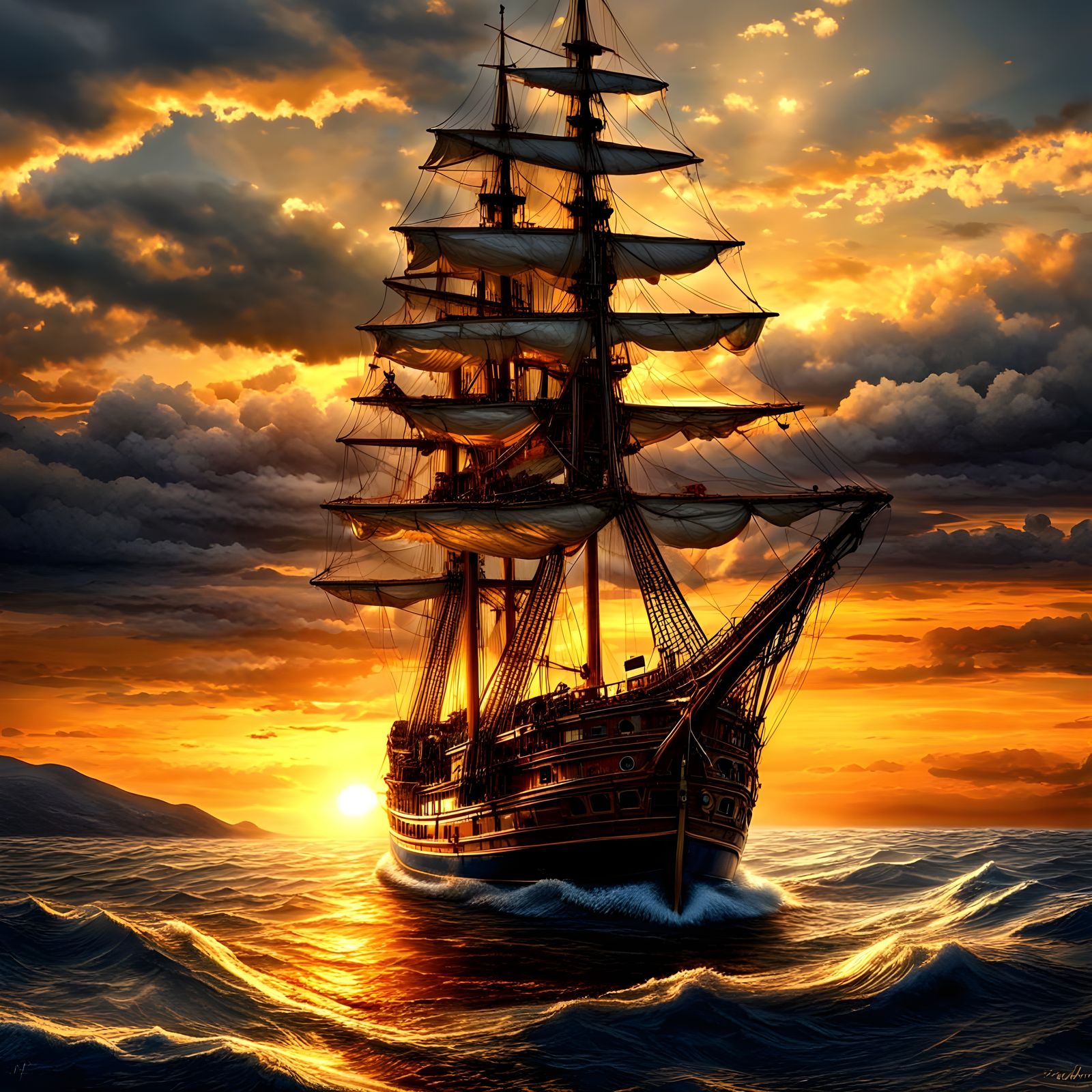 I'm sailing away to undiscovered seas.
I see a golden light shining far away.
I can't tell if I'll make ...  by @JPK