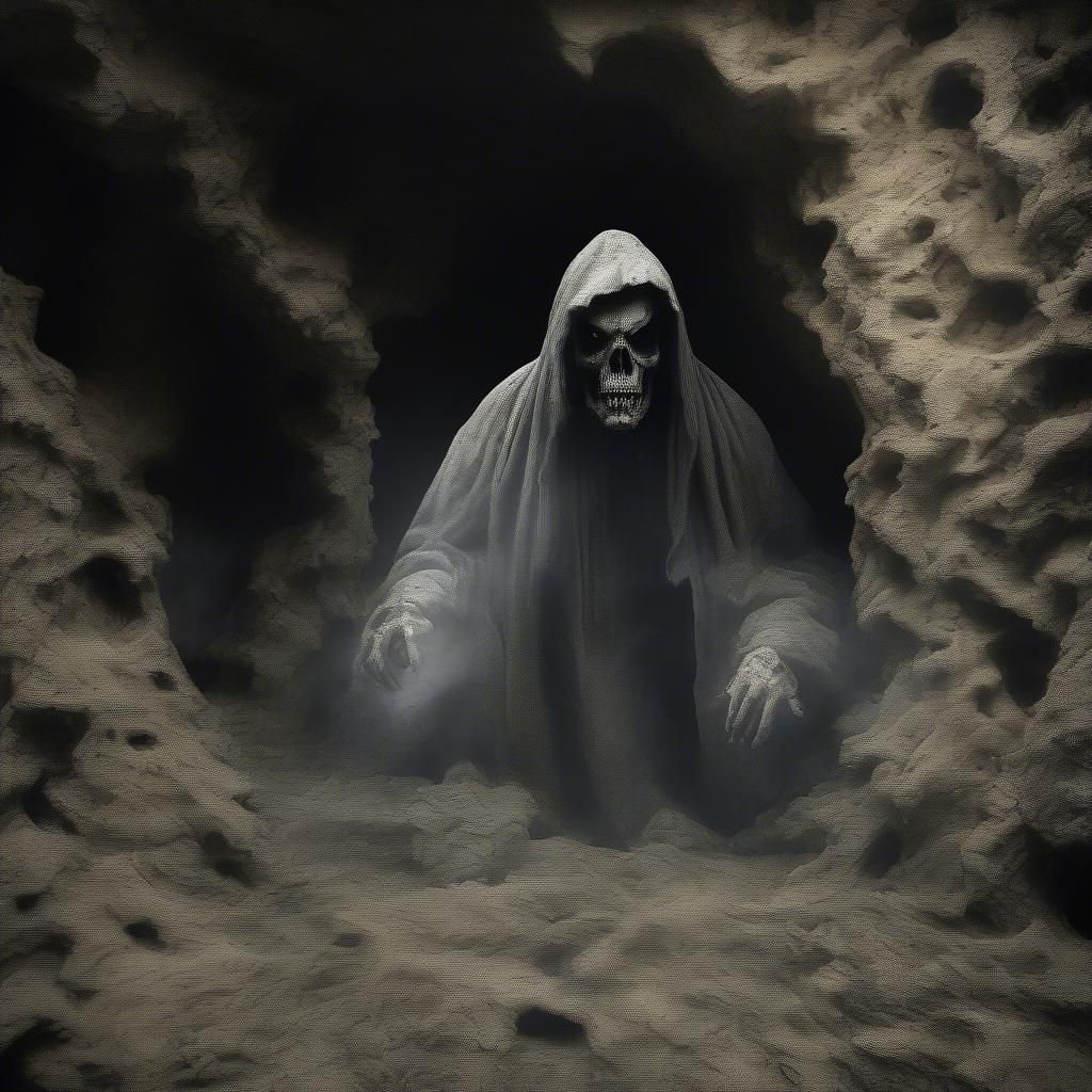 Scary horror art creation of a pure evil poltergeist ghost o...