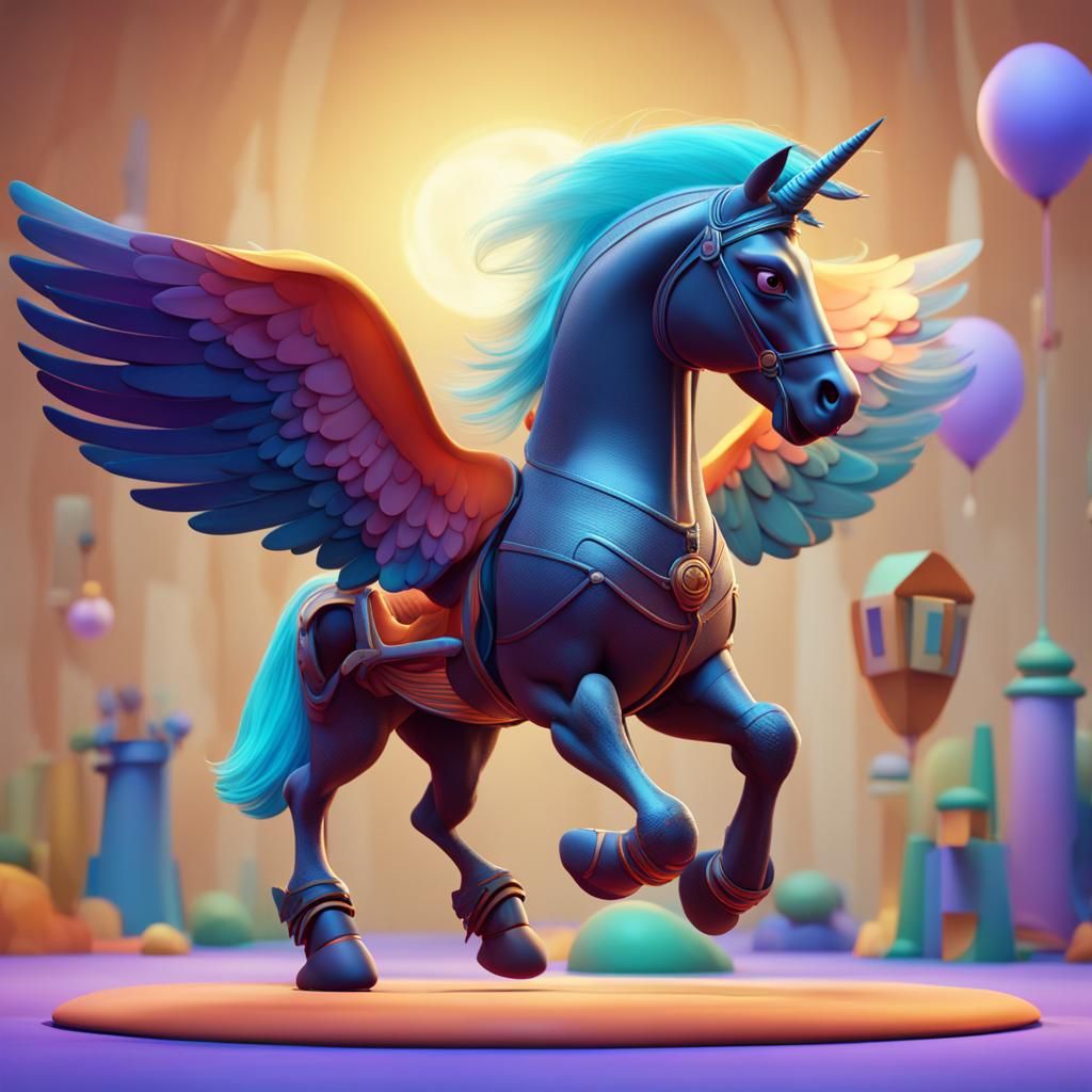Pegasus Pixar, Disney, concept art, 3d digital art, Maya 3D,...