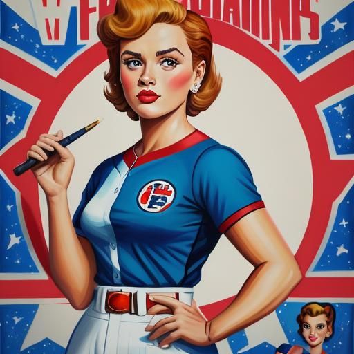 A league of their own with modern stars pinup style