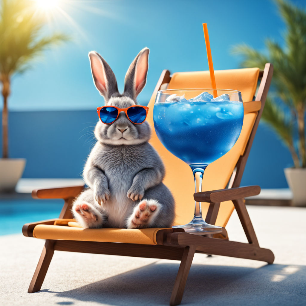 Bunny enjoy his cocktail