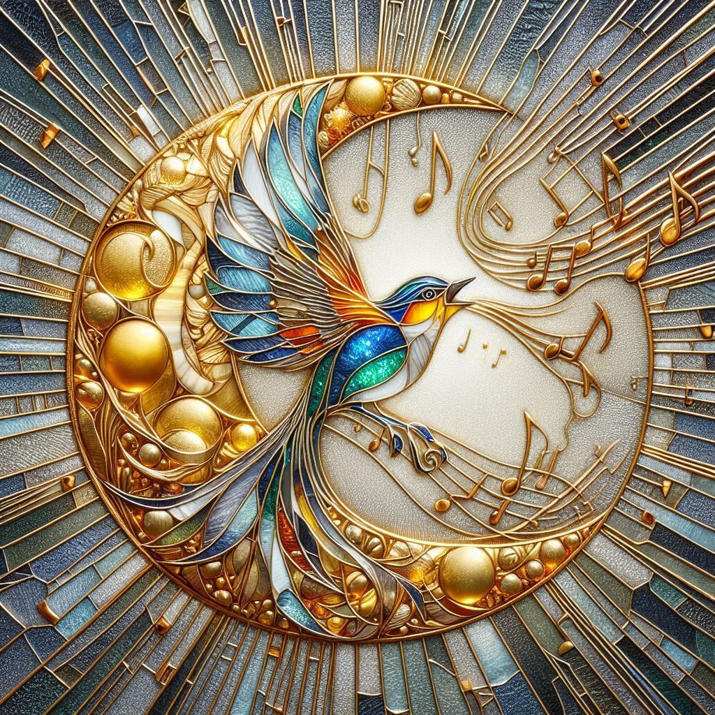 Tiffany Glass Bird of Paradise