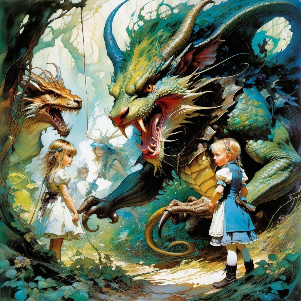 Jabberwocky confronting Alice